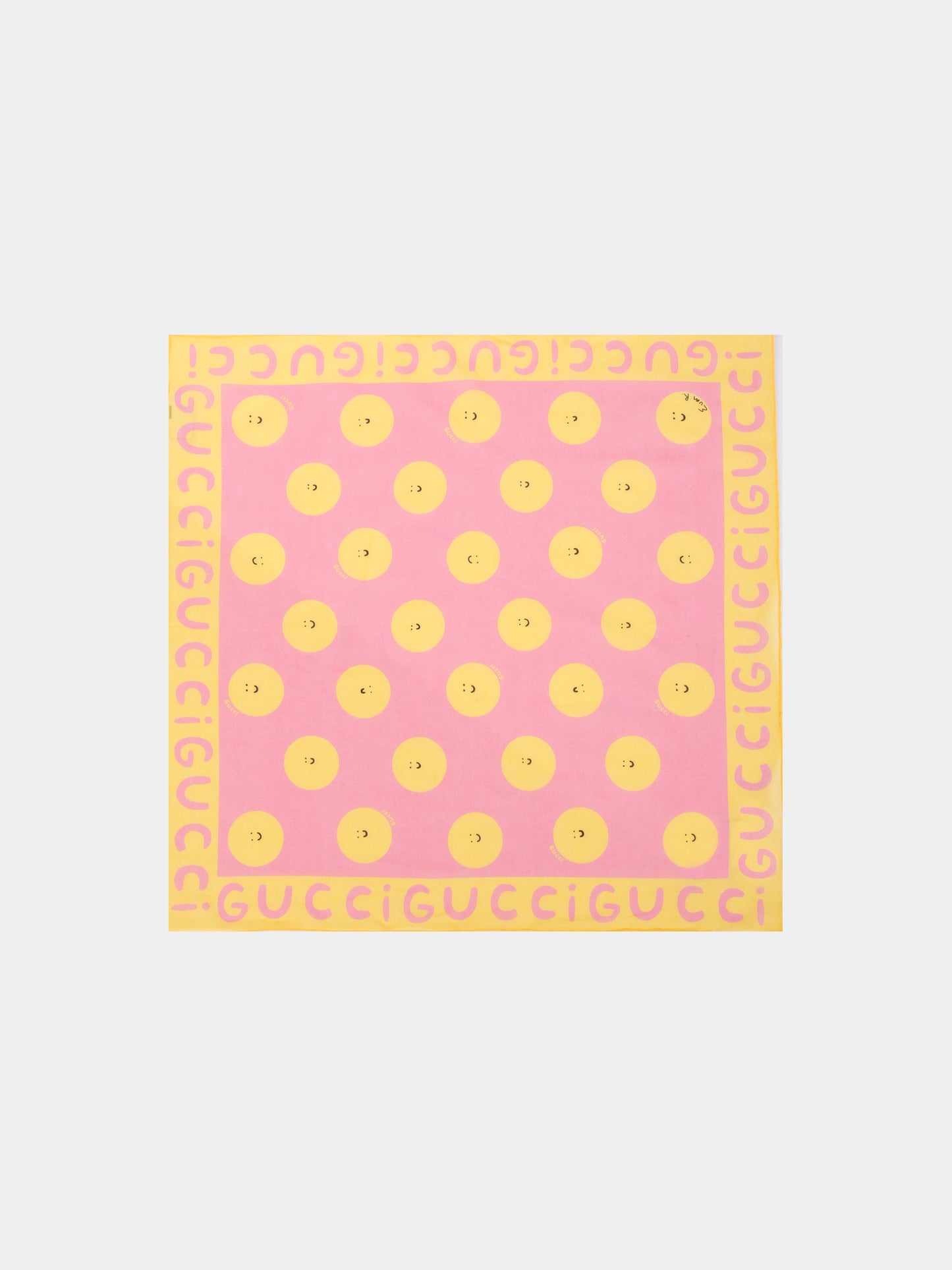 Sciarpa rosa per bambina con sole sorridente,Gucci Kids,831946 4K427 5875