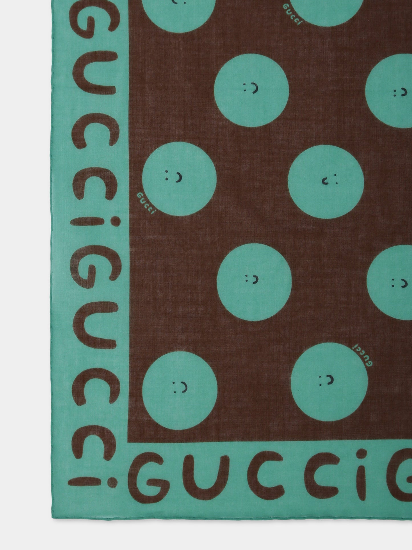 Sciarpa marrone per bambini con sole sorridente,Gucci Kids,831946 4K427 2267