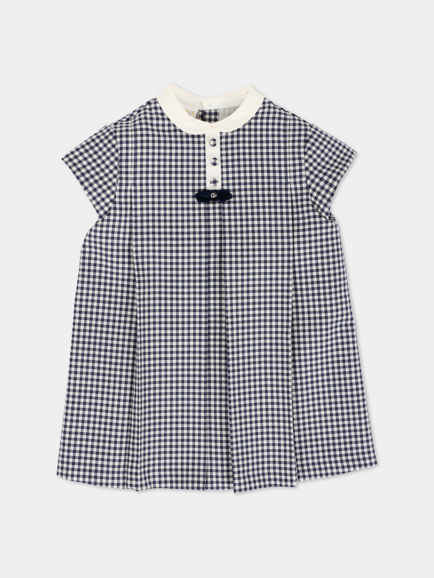 Vestito blu per neonata con logo GG,Gucci Kids,828498 XWA5S 9062