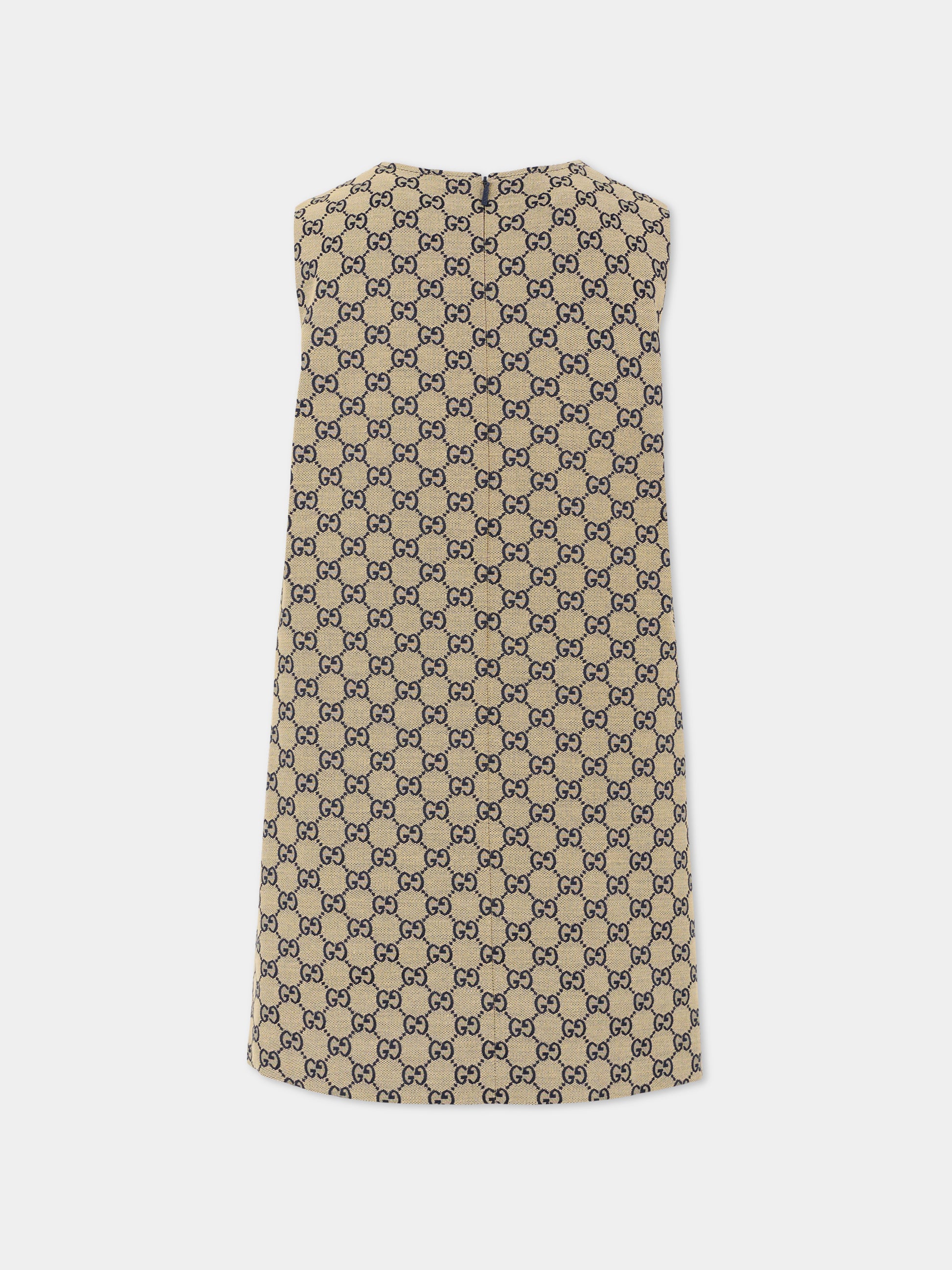 Vestito beige per bambina con morsetto,Gucci Kids,828472 XWA2M 9118