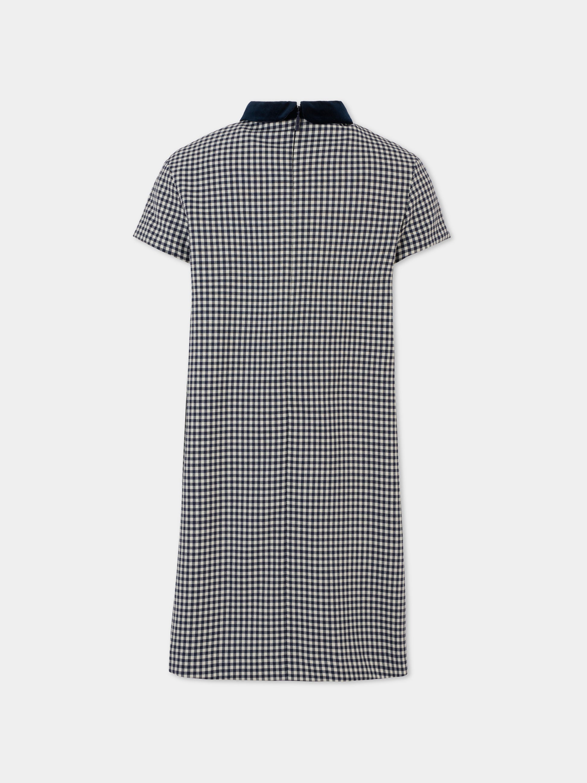 Vestito blu per bambina con GG di cristalli,Gucci Kids,828476 XWA5B 9062