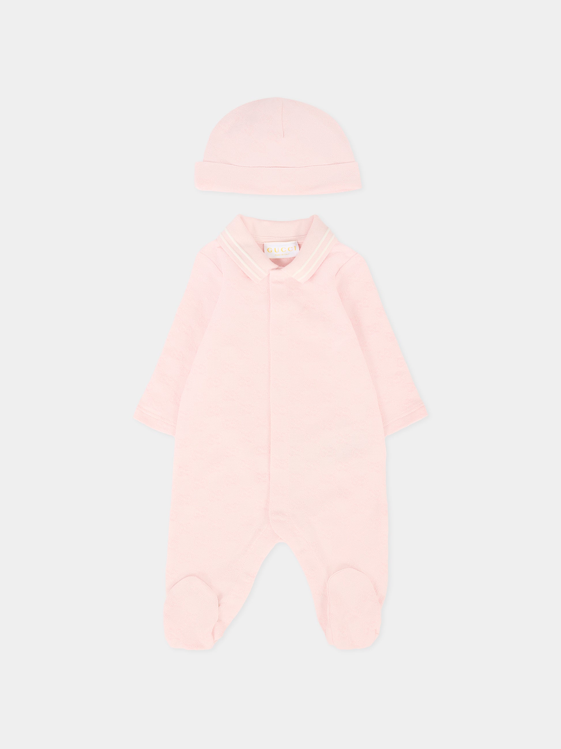 Set rosa per neonata con motivo GG,Gucci Kids,825169 XJHA9 5399