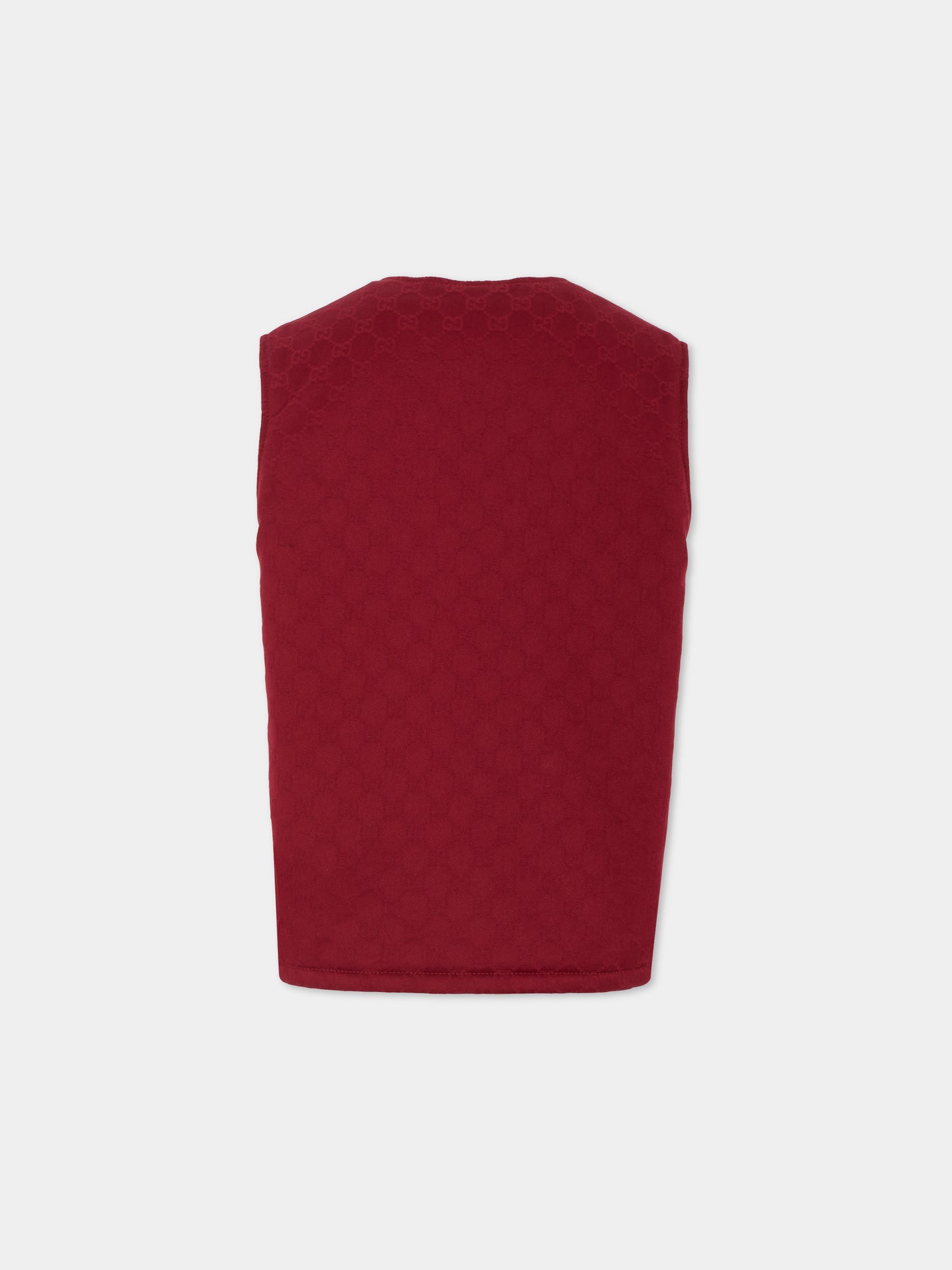 Gilet rosso per bambino con GG,Gucci Kids,826641 XDC9J 6052