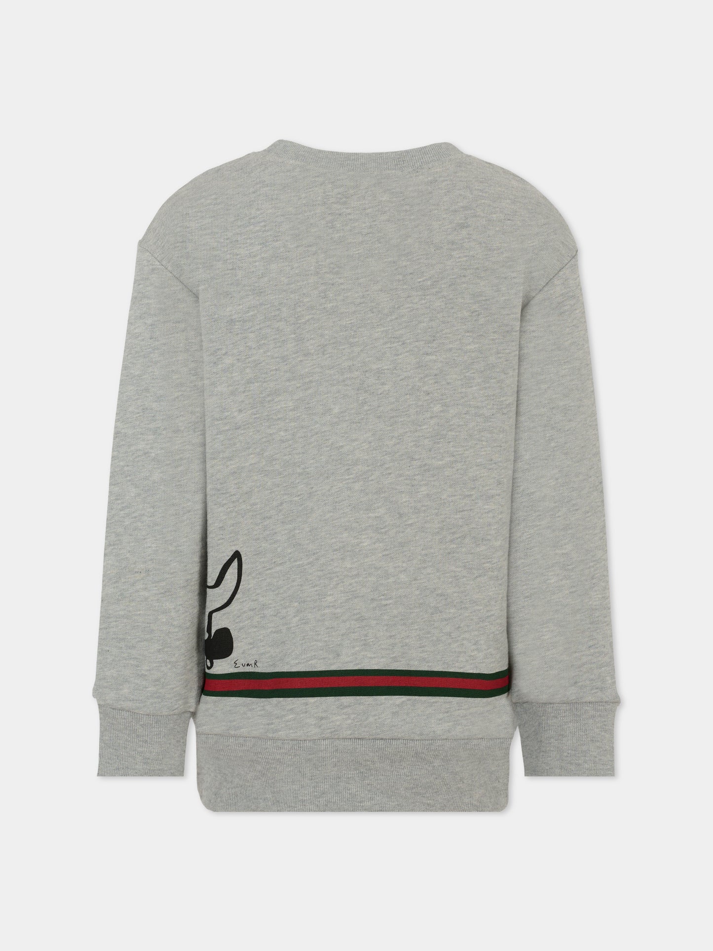 Felpa grigia per bambini con stampa cane,Gucci Kids,569693 XJHCA 1183