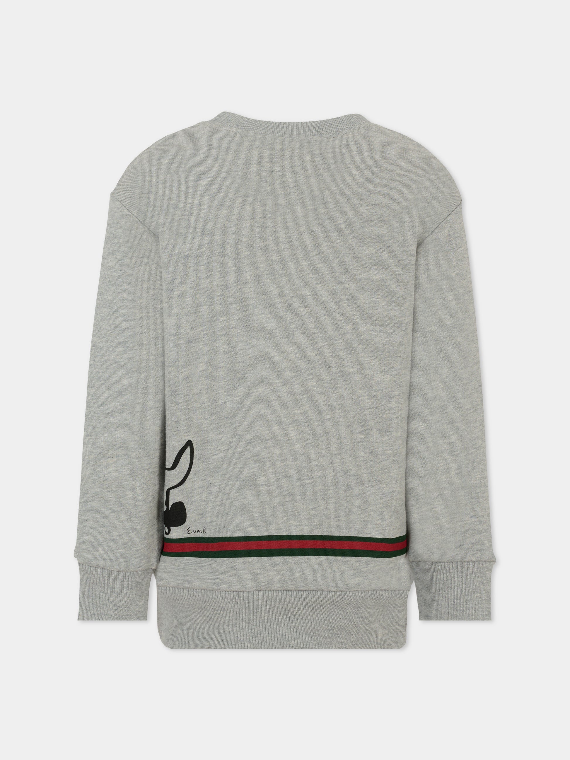 Felpa grigia per bambini con stampa cane,Gucci Kids,569693 XJHCA 1183