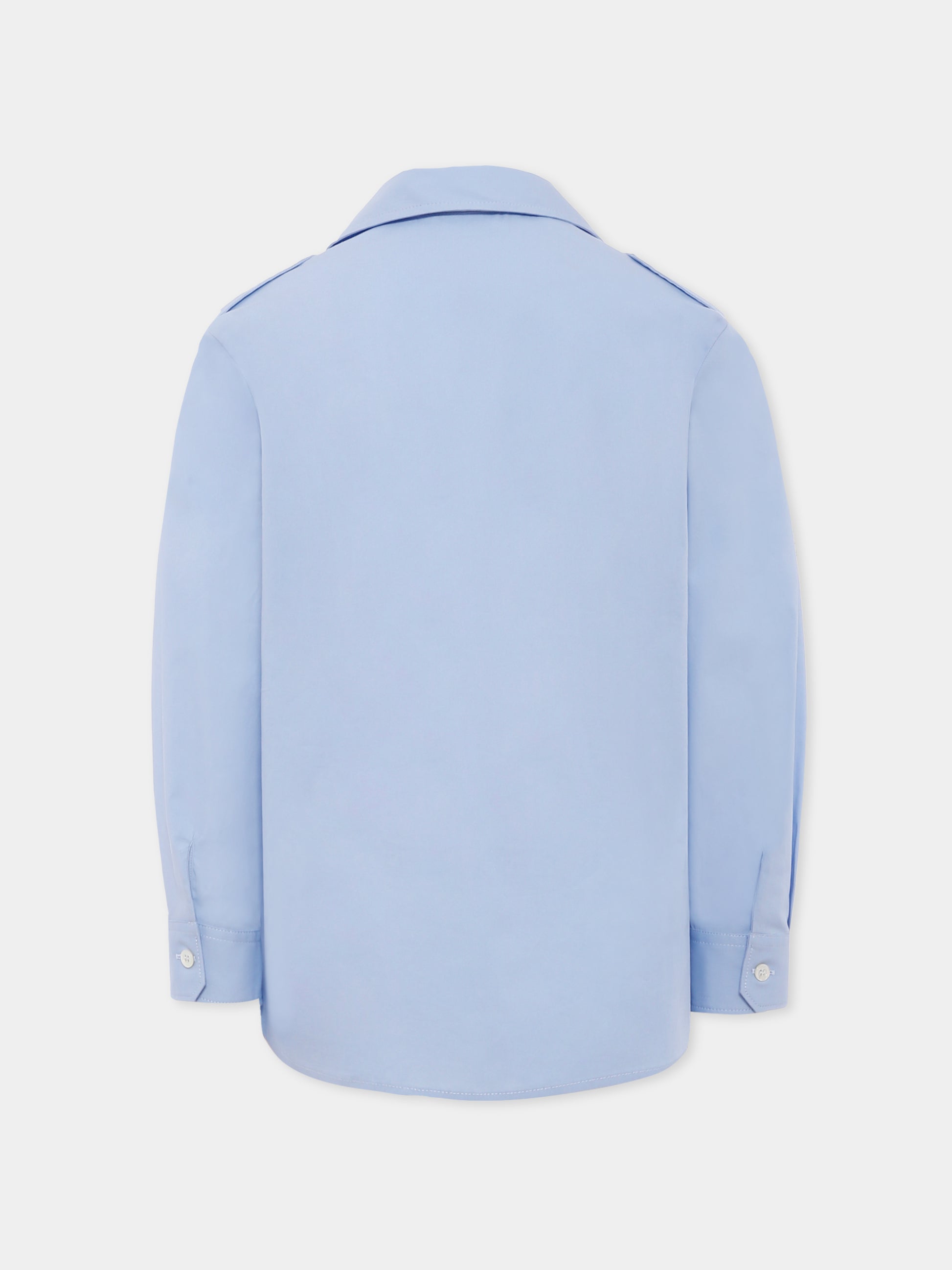 Camicia azzurra per bambino con logo,Gucci Kids,824849 XWA5F 4774