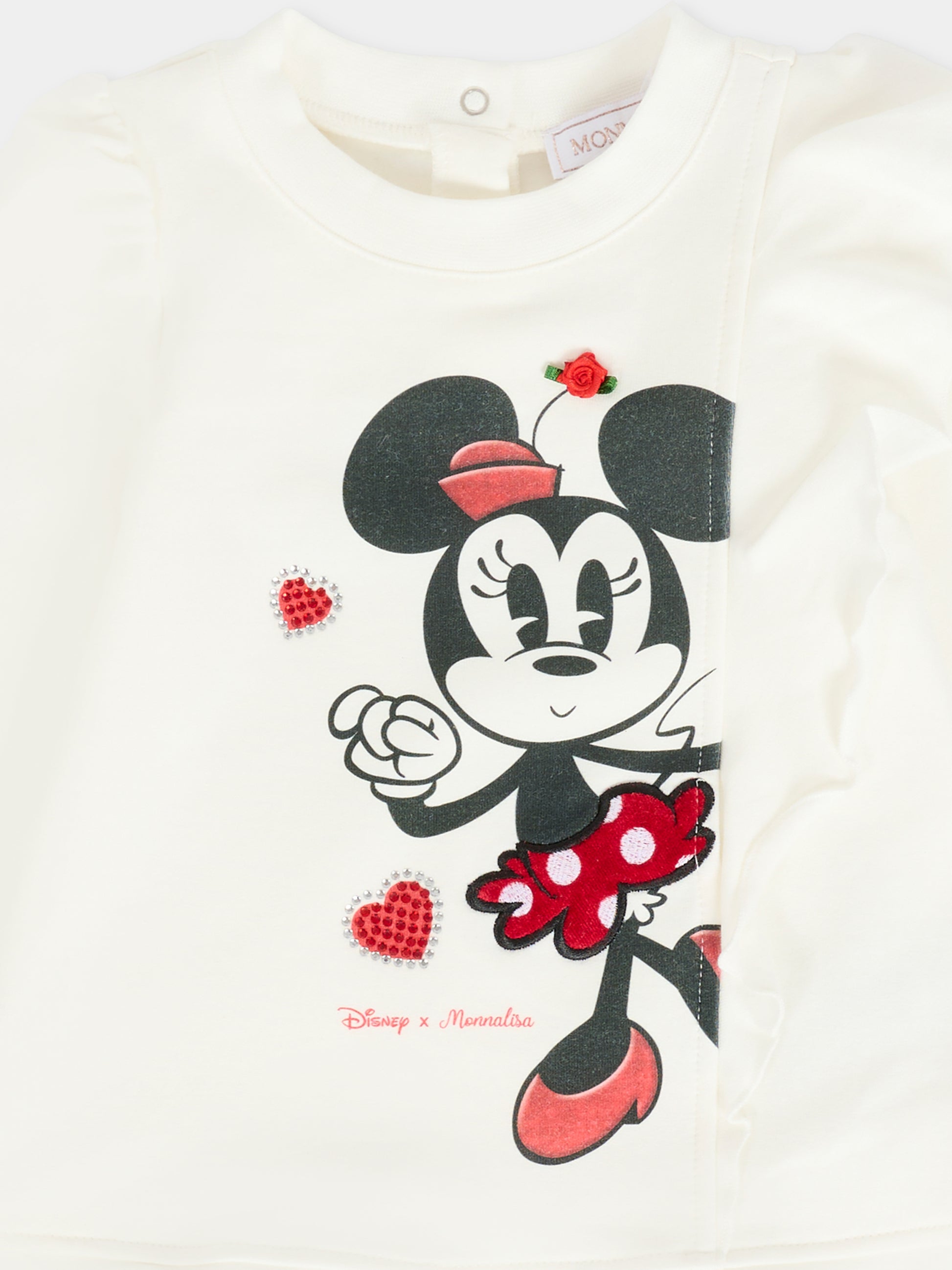 Vestito avorio per neonata con Minnie,Monnalisa,39F903 6004 0001