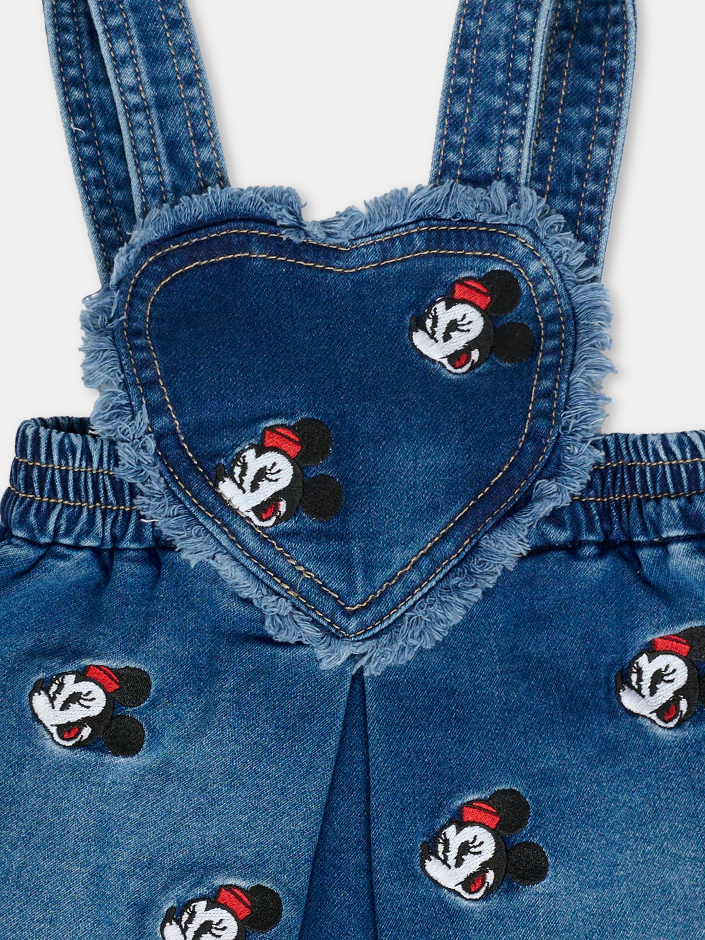 Salopette denim per neonata con Minnie,Monnalisa,39F703 6043 0055