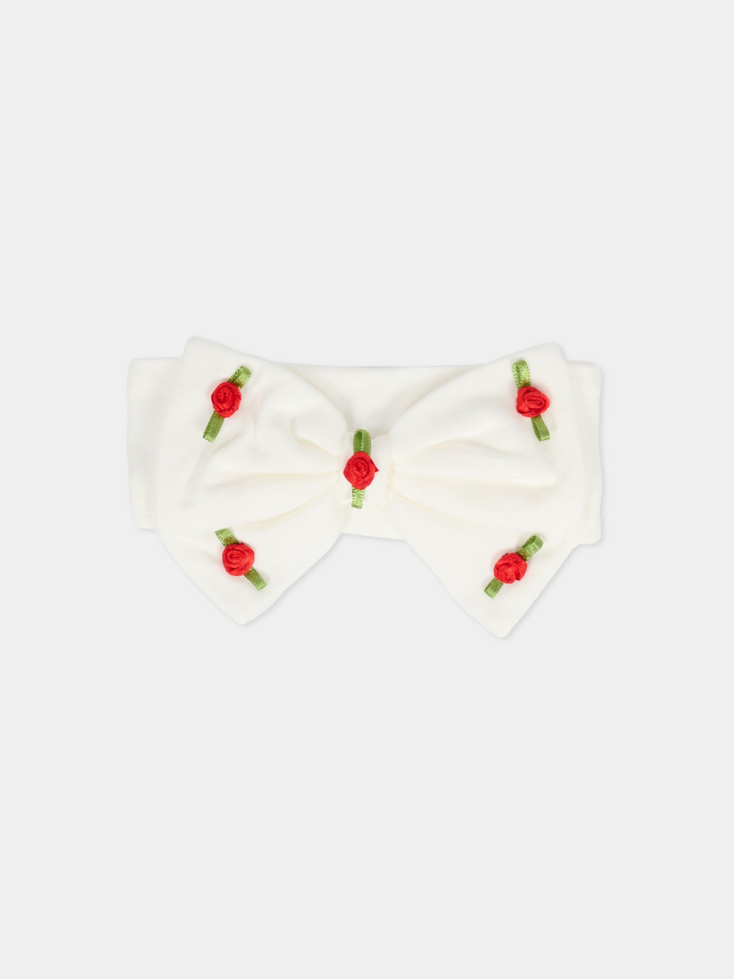 Fascia avorio per neonata con roselline,Monnalisa,35F009 6000 0143