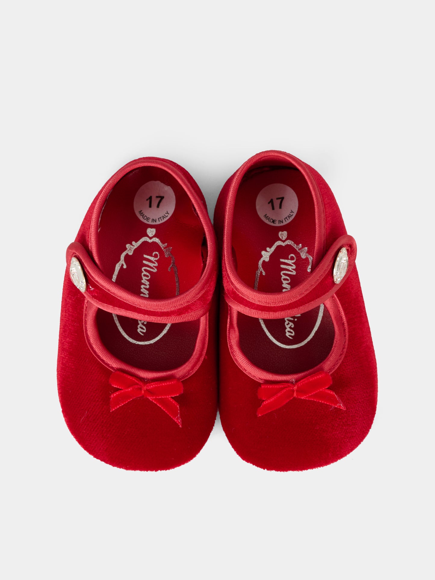 Ballerine rosse per neonata con fiocco,Monnalisa,73F003 6803 0043