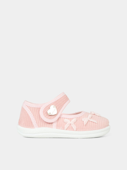 Ballerine rosa per bambina con fiocchi,Monnalisa,83F001 6852 0090