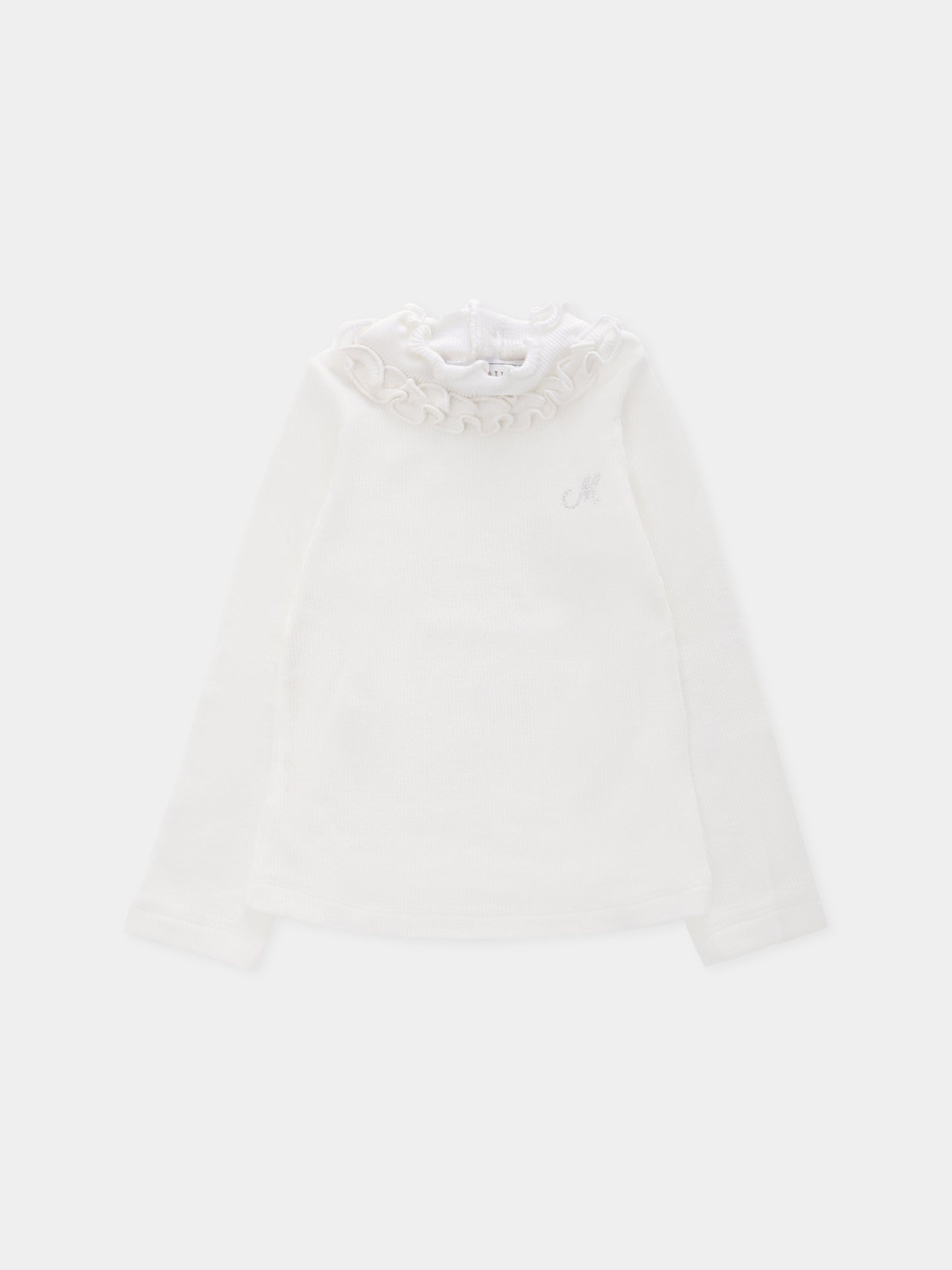 Dolcevita bianco per neonata con logo,Monnalisa,37F600 6212 0001