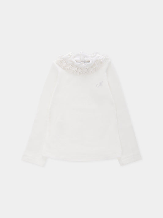 Dolcevita bianco per neonata con logo,Monnalisa,37F600 6212 0001