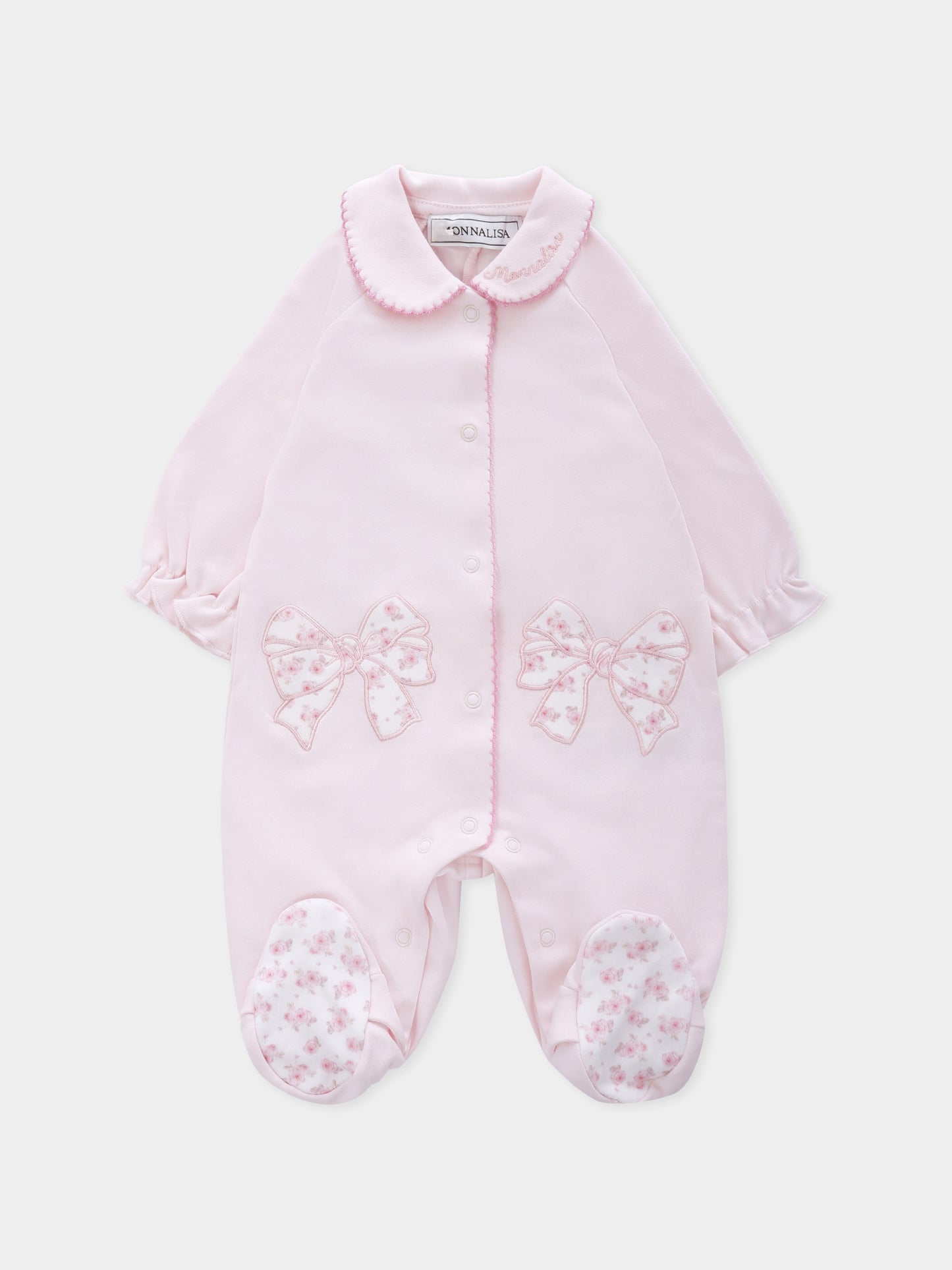 Set tutina rosa per neonata con fiocchi,Monnalisa,35F501 6000 091C