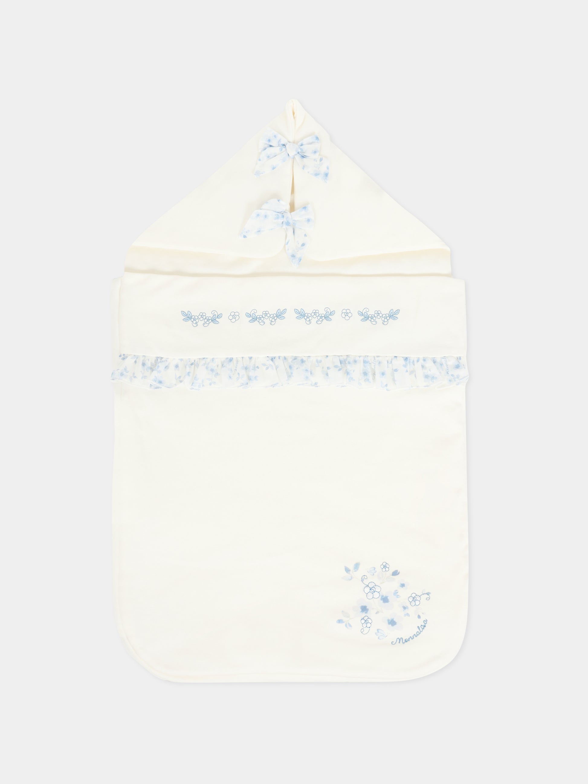 Sacco nanna avorio per neonata con motivo floreale,Monnalisa,35F005 6000 0151