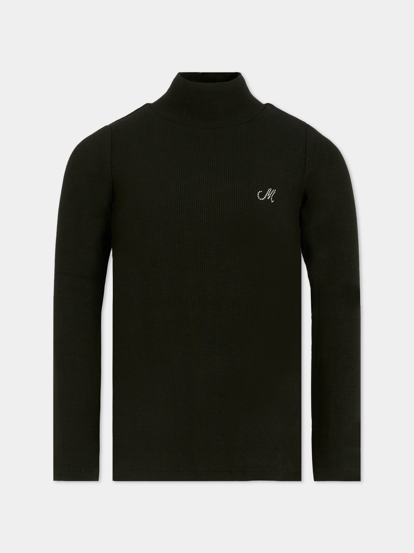 Dolcevita nero per bambina con logo,Monnalisa,17FLUC 6212 0050