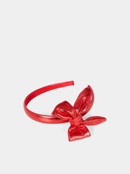 Cerchietto rosso per bambina con fiocco,Monnalisa,17F001 6073 0043