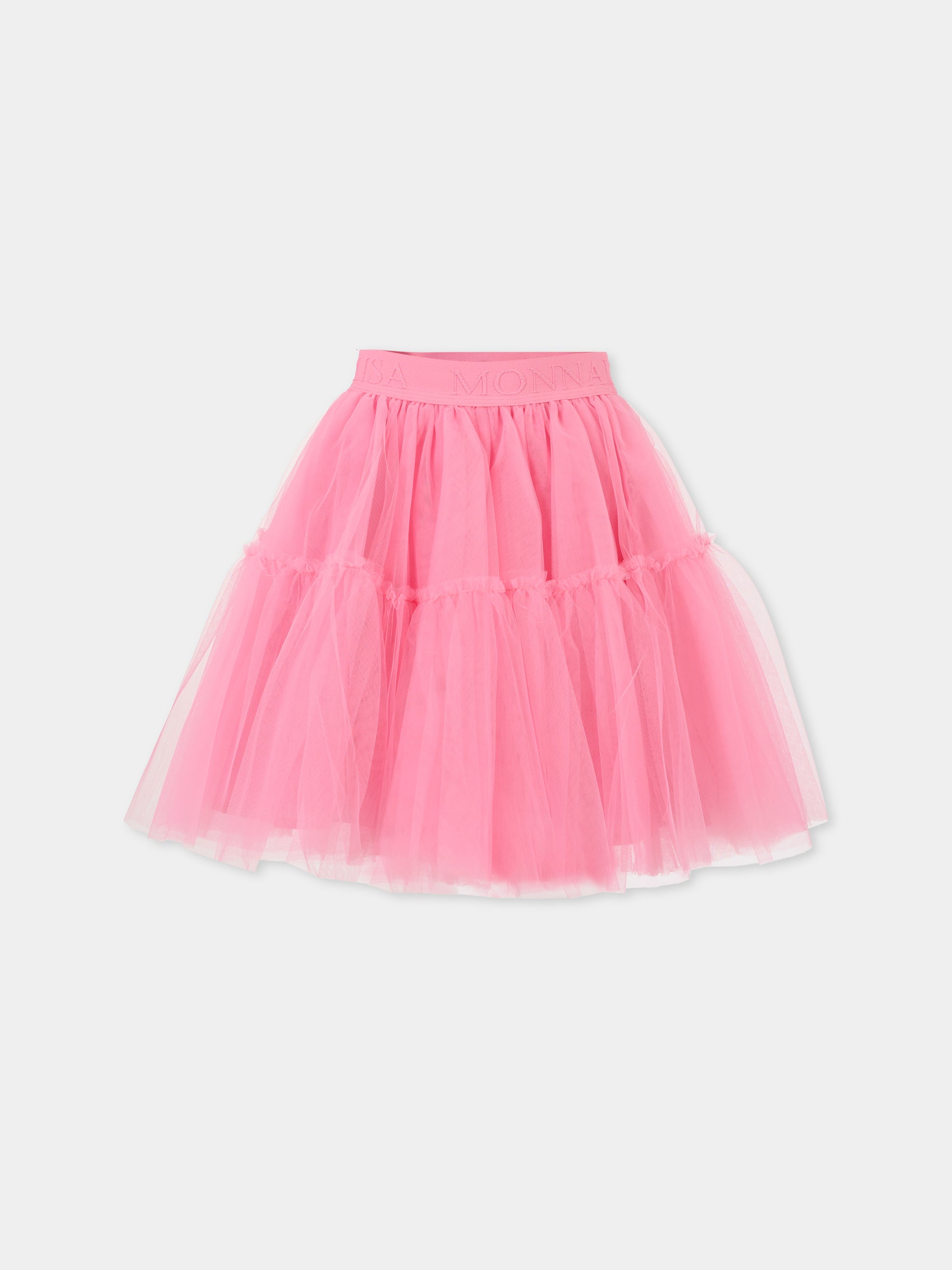 Gonna rosa per bambina con logo,Monnalisa,17FGON T9945 0093