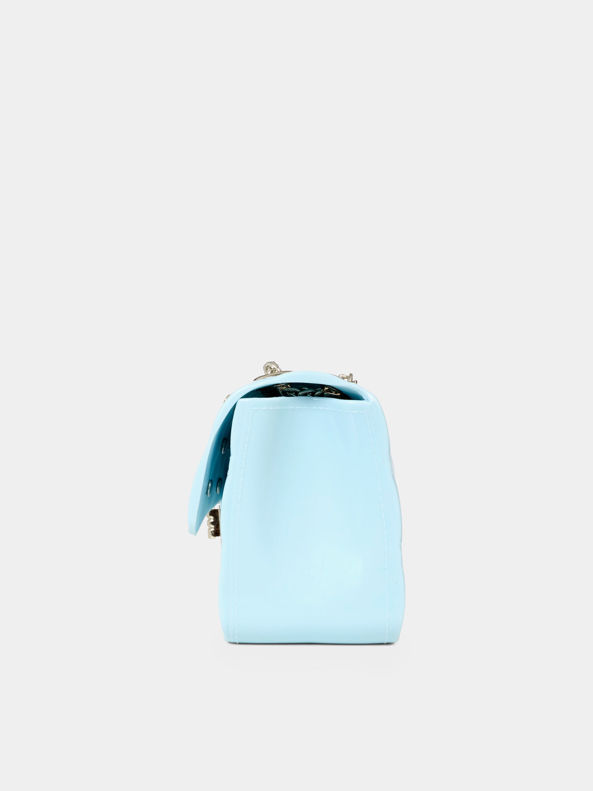Borsa celeste per bambina con castoni,Monnalisa,17F002   6072   0058