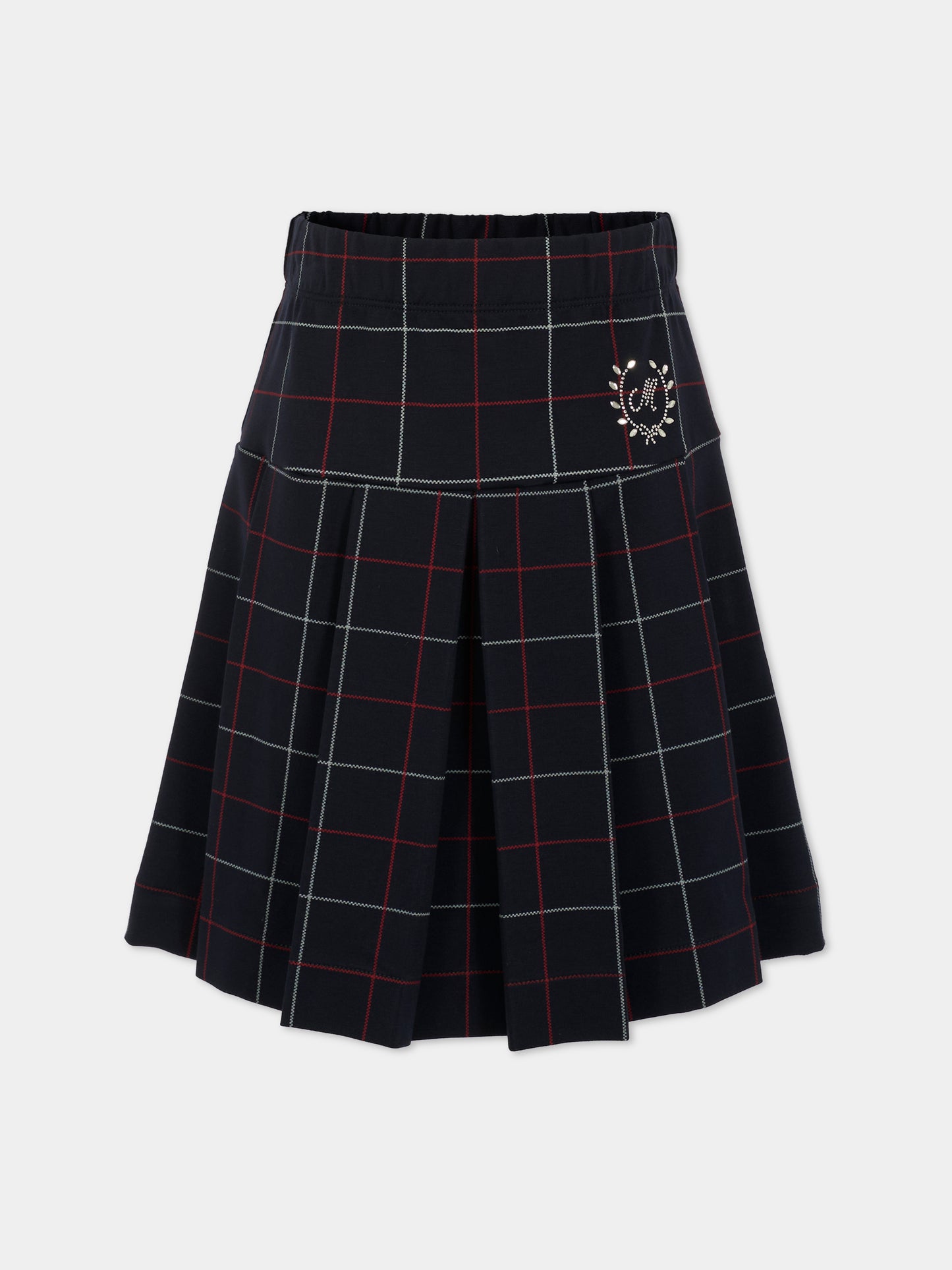 Gonna blu per bambina con logo,Monnalisa,18FPIE 6226 5643