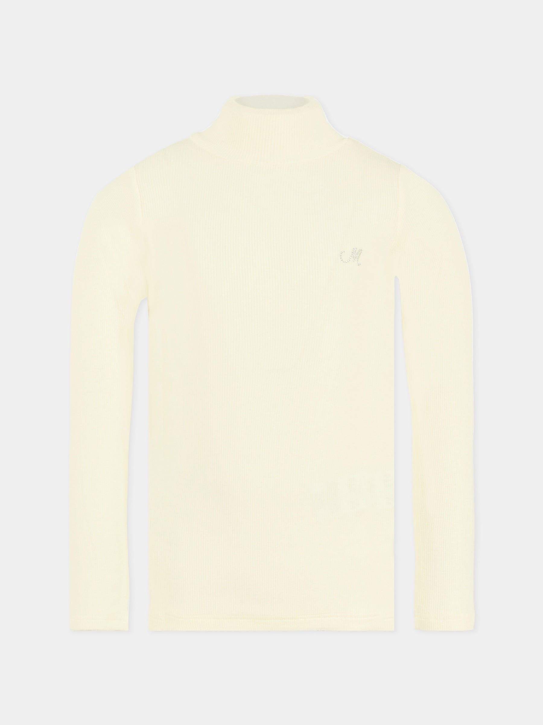 Dolcevita avorio per bambina con logo,Monnalisa,17FLUC 6212 0001