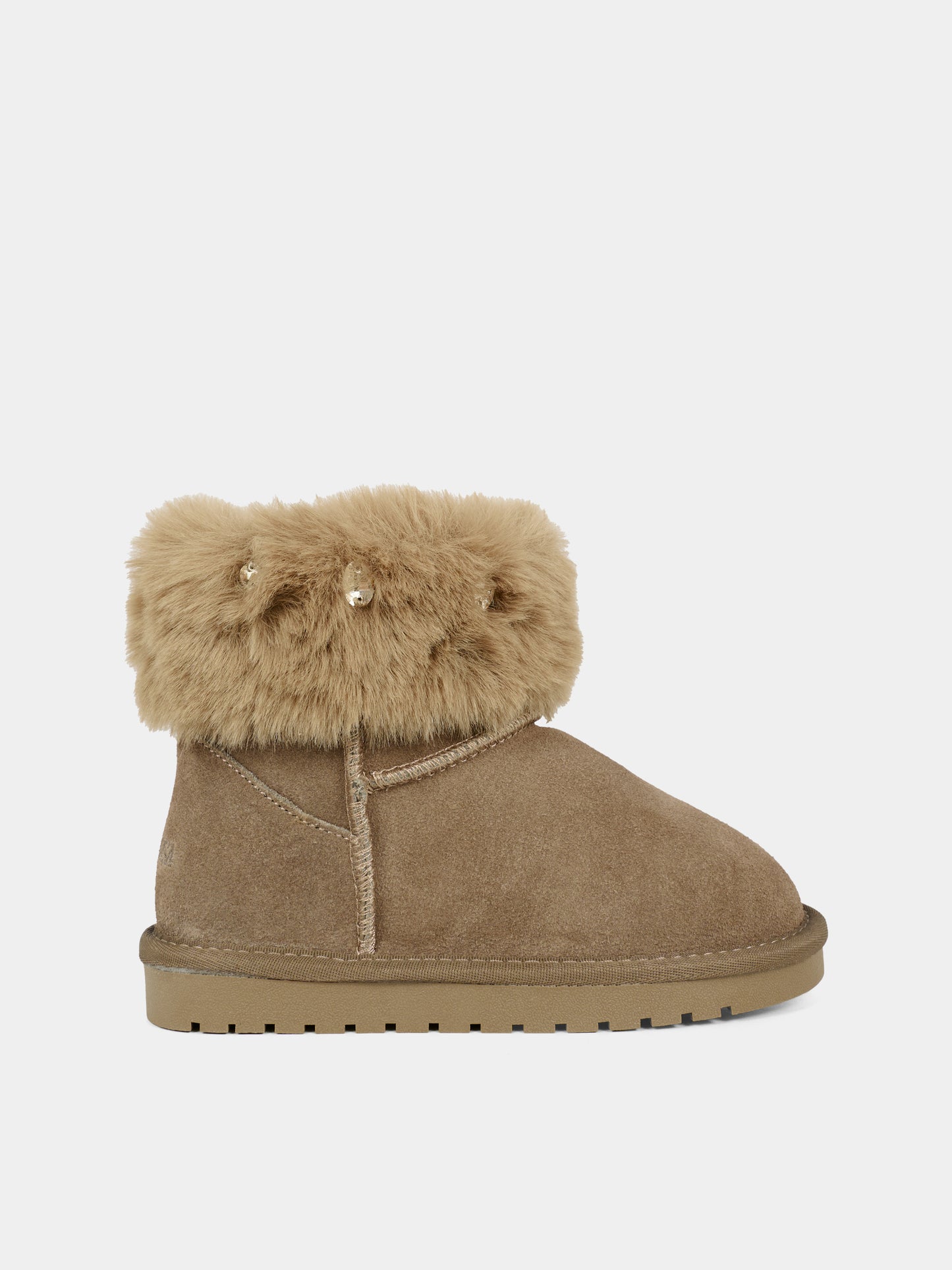 Stivaletti marroni per bambina con pietre,Monnalisa,8CF004 6702 0009