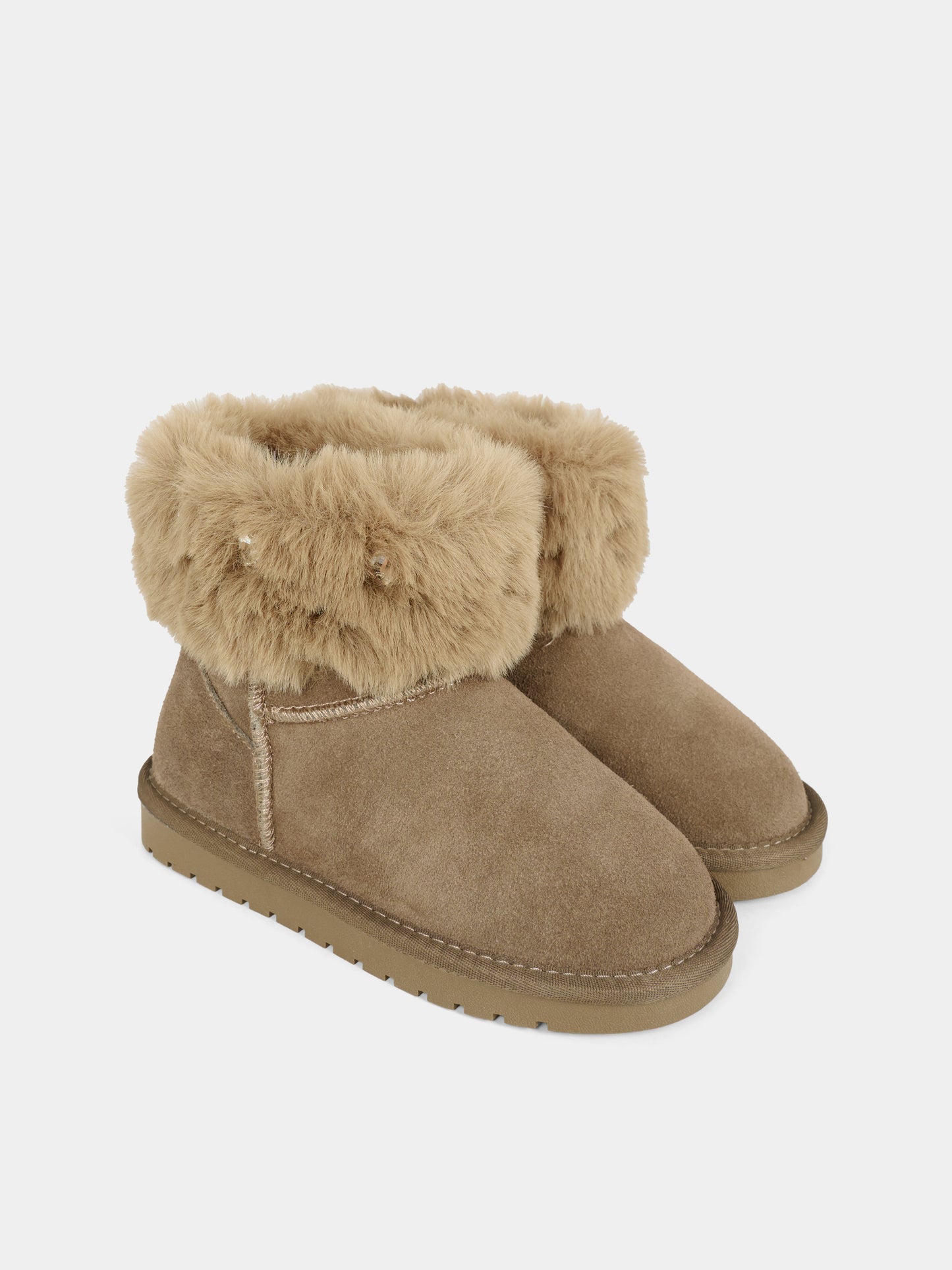 Stivaletti marroni per bambina con pietre,Monnalisa,8CF004 6702 0009