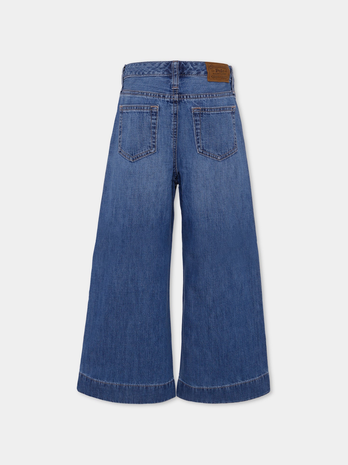 Jeans denim per bambina con cavallino,Ralph Lauren Kids,970734001