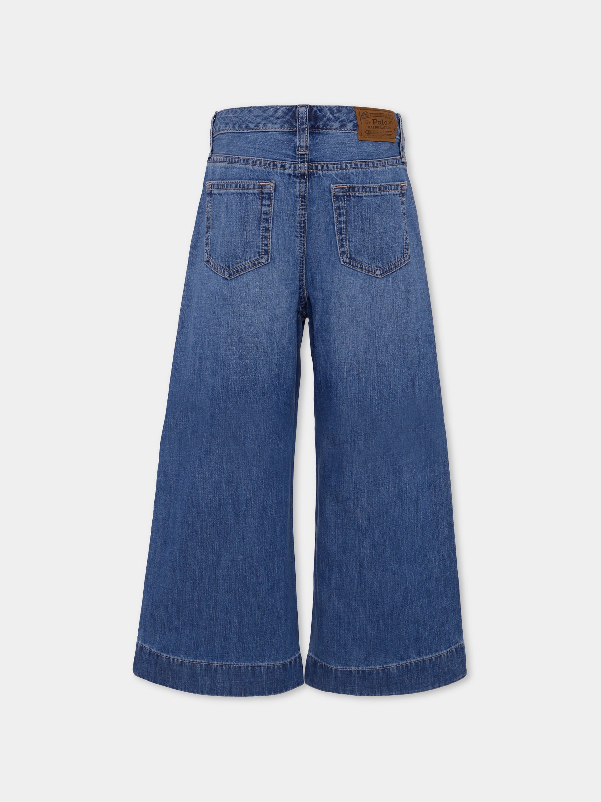 Jeans denim per bambina con cavallino,Ralph Lauren Kids,970734001