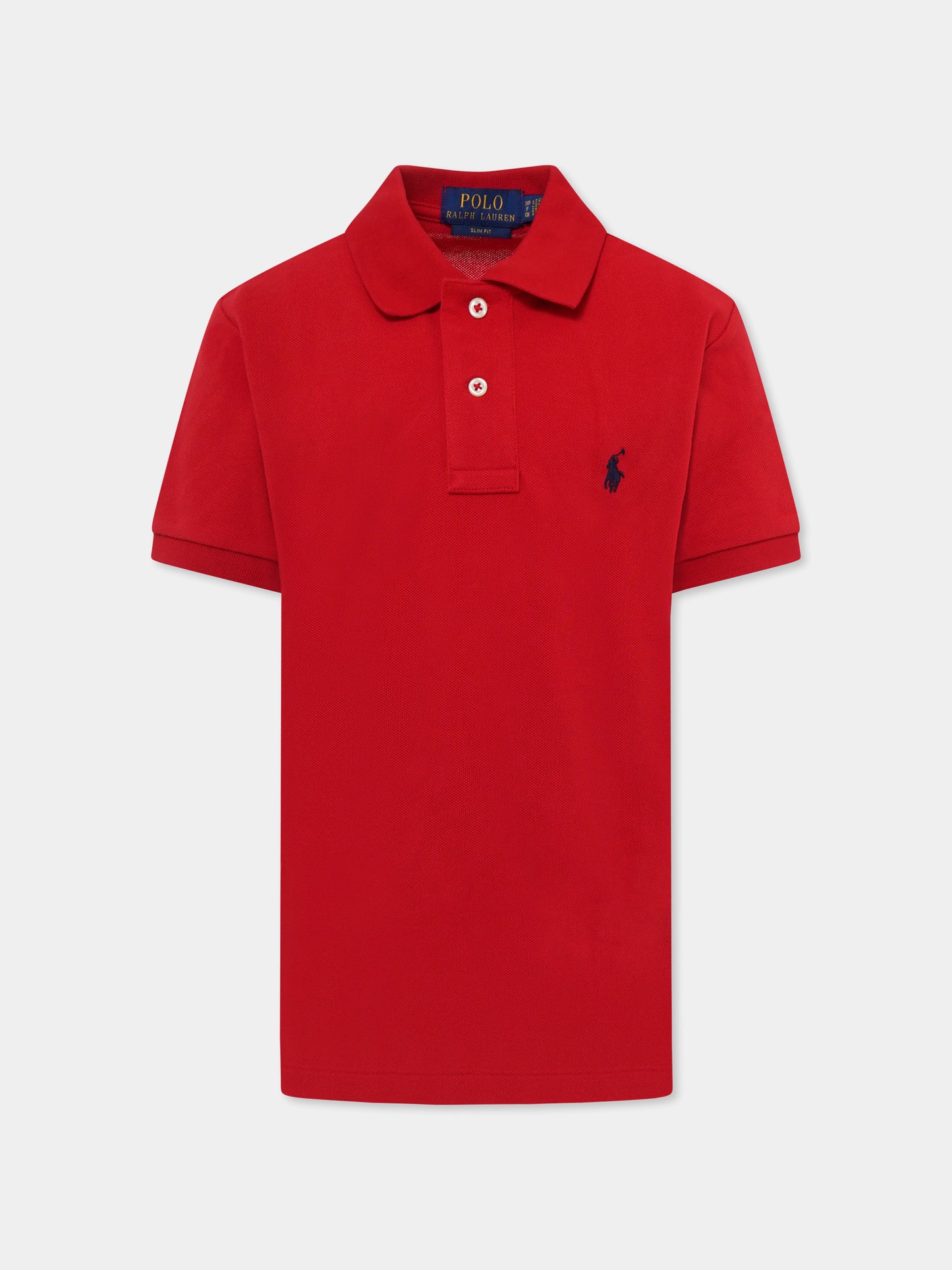 Red polo shirt for boy with horse