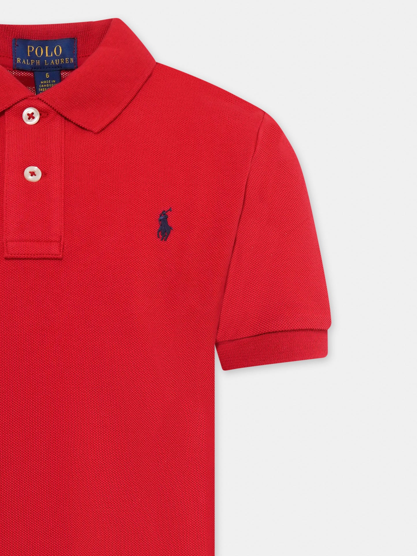 Polo rossa per bambino con cavallino,Ralph Lauren Kids,603252009
