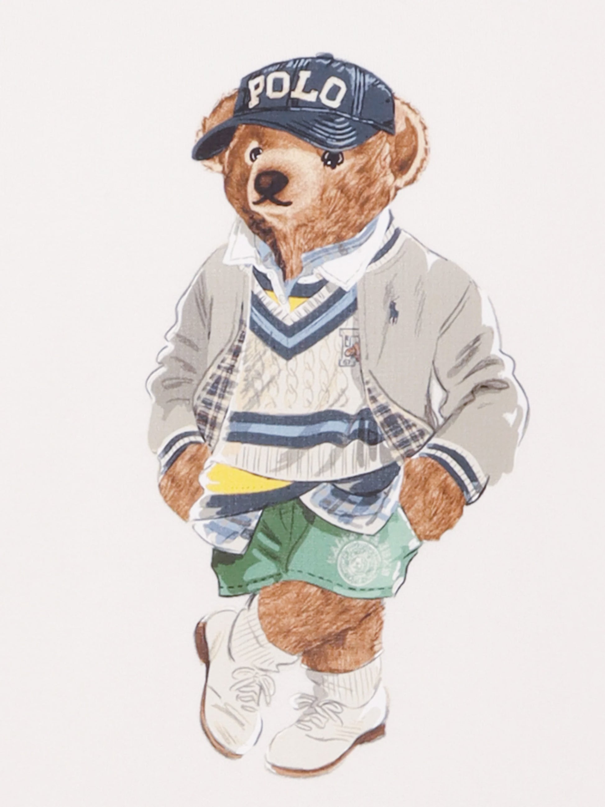 Felpa bianca per bambino con Polo Bear,Ralph Lauren Kids,971483001