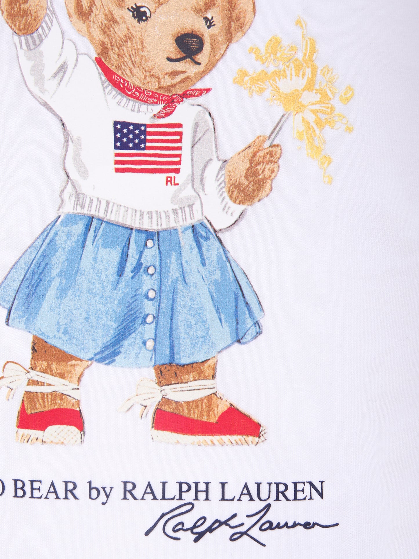 T-shirt bianca per bambina con Polo Bear,Ralph Lauren Kids,942856001