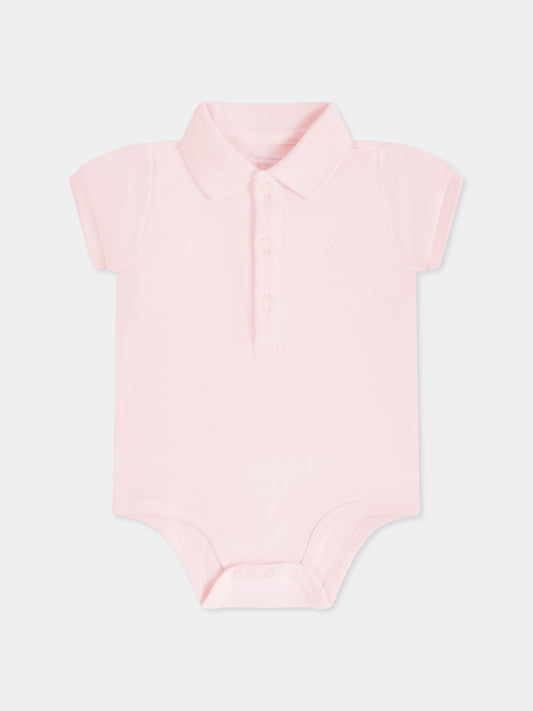Pink bodysuit for baby girl with horse