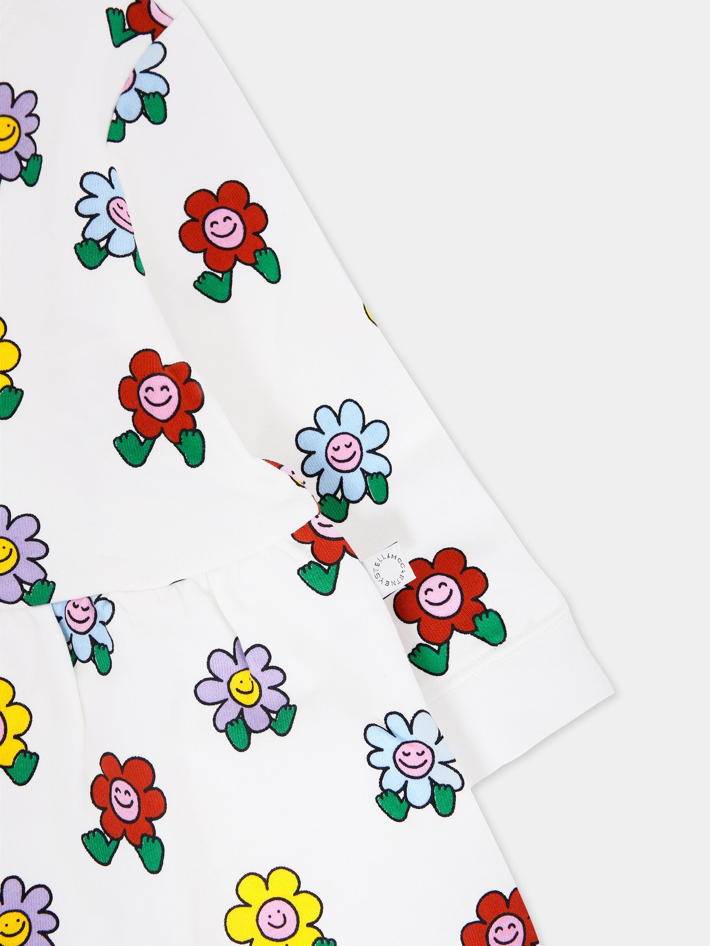 Vestito avorio per neonata con fiori multicolor all over,Stella Mccartney Kids,TX1040 Z3208 101MC