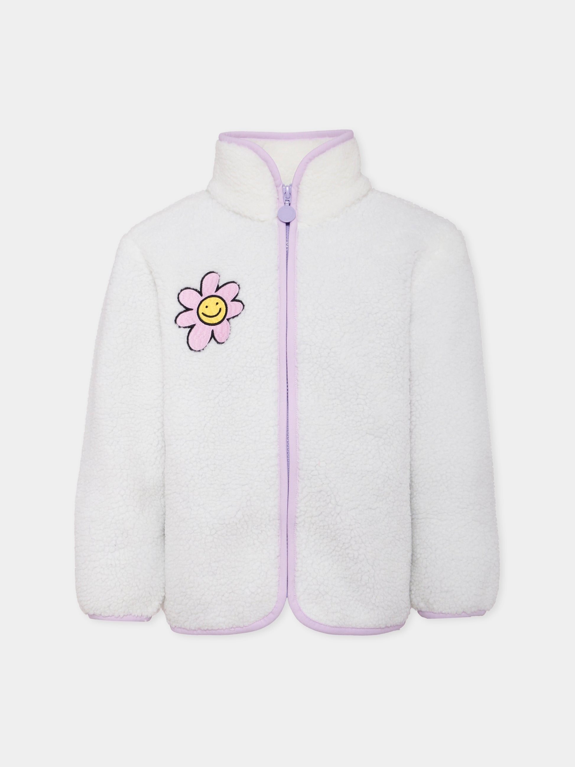 Ecopelliccia avorio per bambina con ricami,Stella Mccartney Kids,TX2A07 Z0506 101