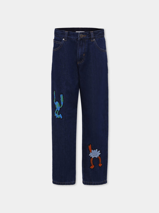 Jeans blu per bambino con terra e sole,Stella Mccartney Kids,TX6P70 Z0746 635