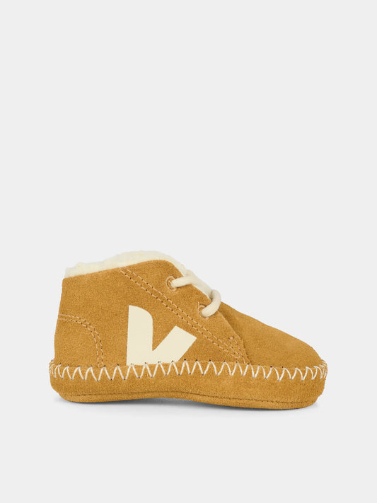 Sneakers beige per neonati con logo,Veja,BA0321030C