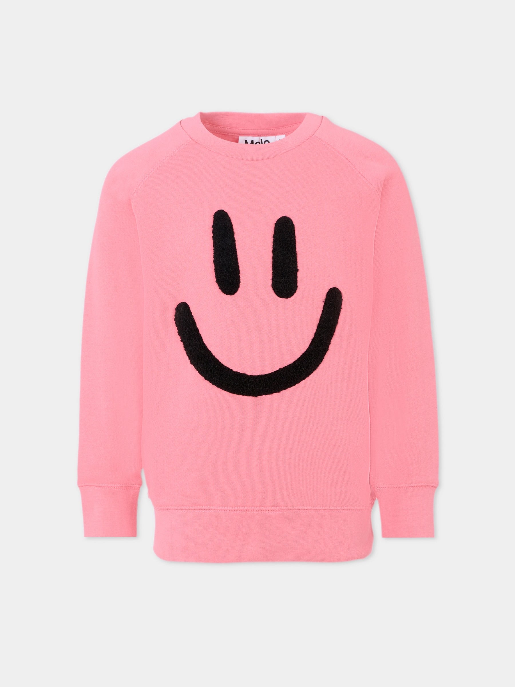 Felpa Mike rosa per bambina con smile,Molo,6W25J201 8896