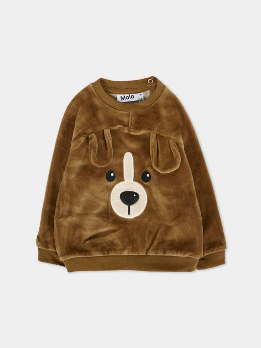 Felpa Doggy marrone per neonati con cane,Molo,6W25J208 5519