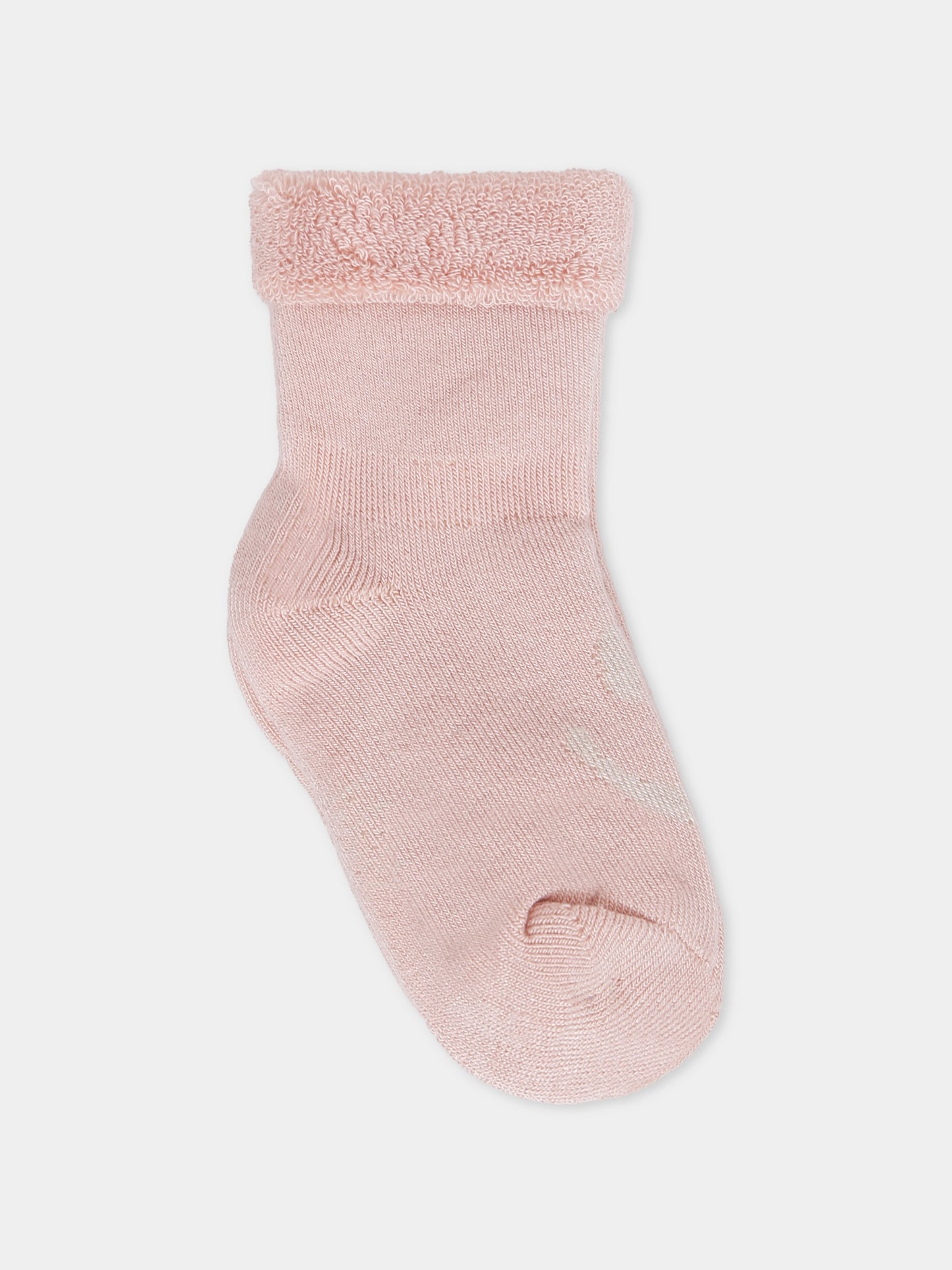 Pink socks set for baby girl with smiley