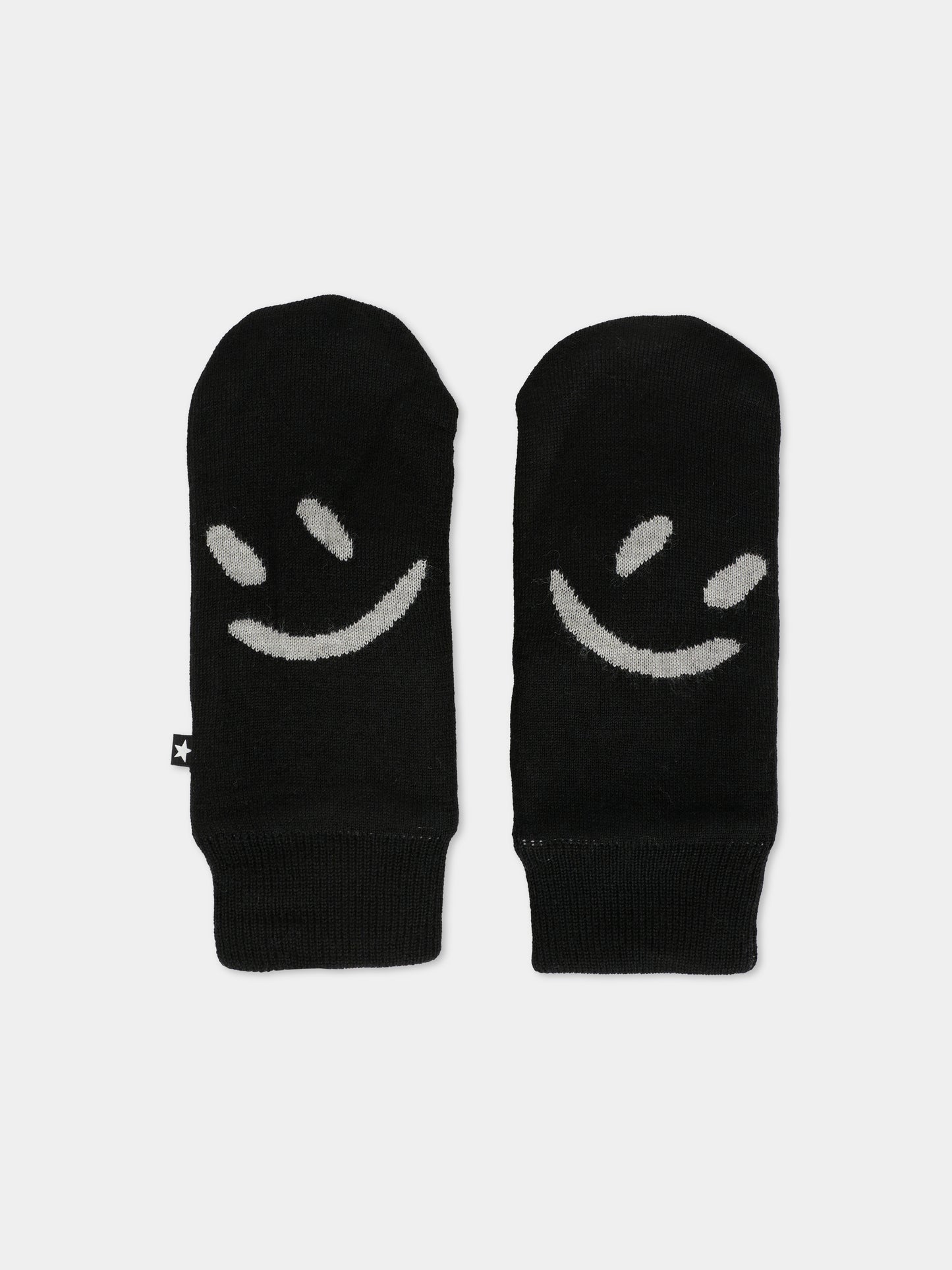 Guanti neri per bambini con smile,Molo,7W25S101 0099