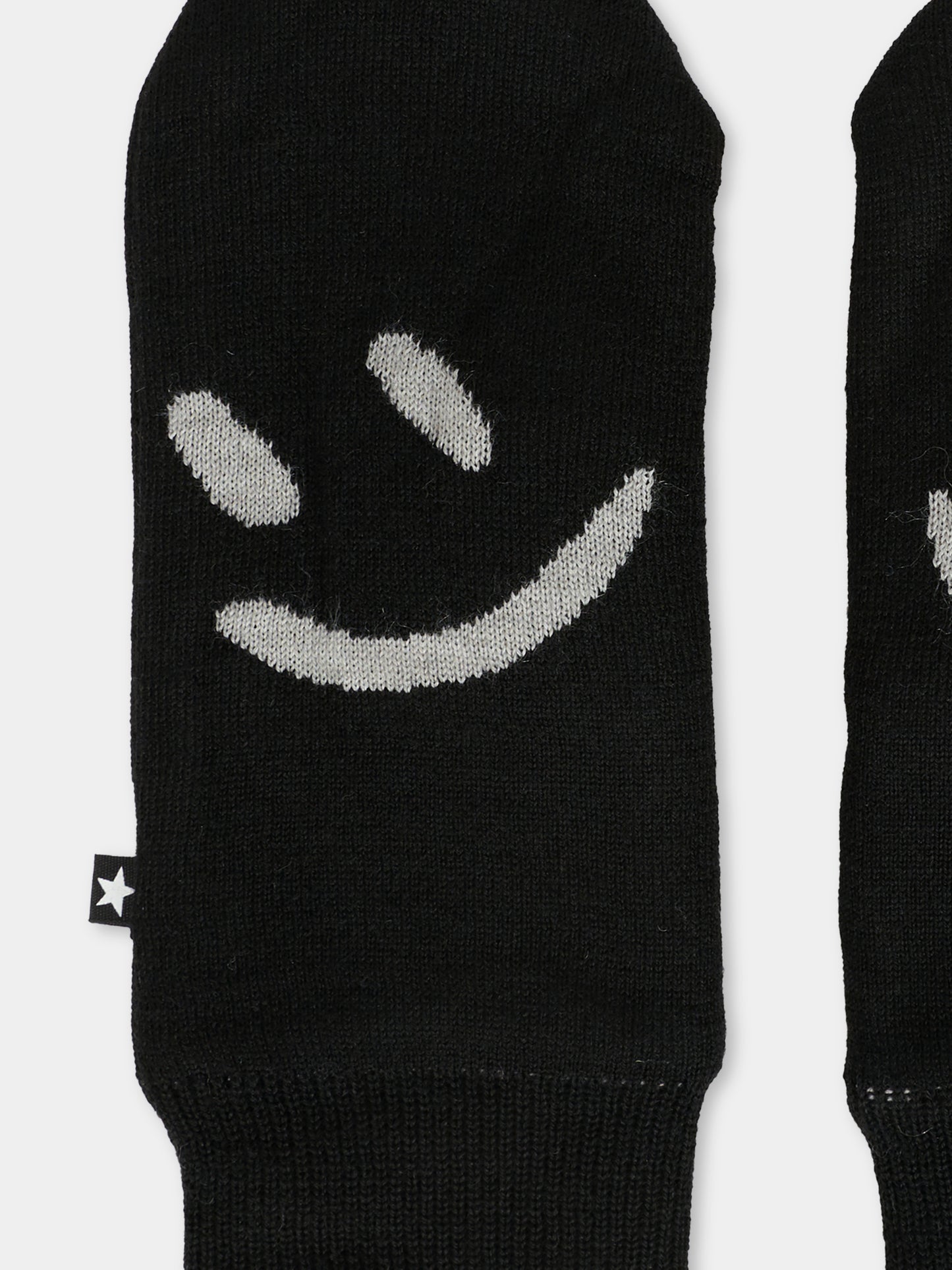 Guanti neri per bambini con smile,Molo,7W25S101 0099