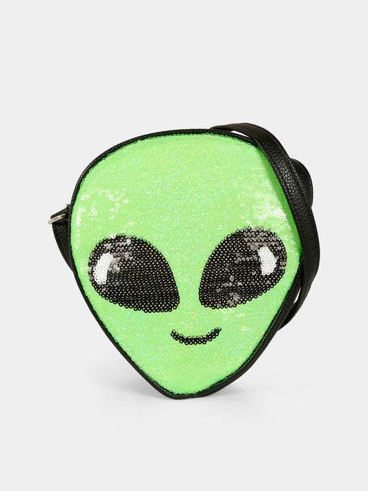 Borsa verde per bambina con alieno,Molo,7W25V106 5530