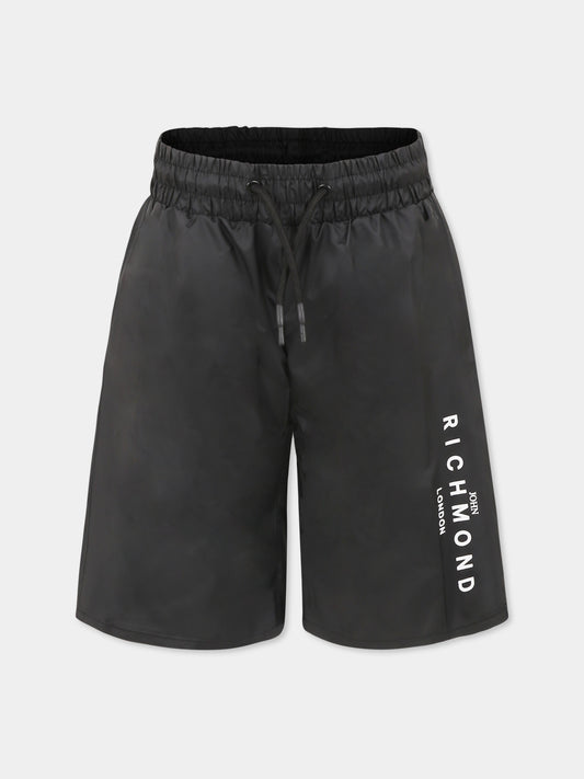 Boxer mare nero per bambino con logo,Richmond,RBP25001CO BLACK