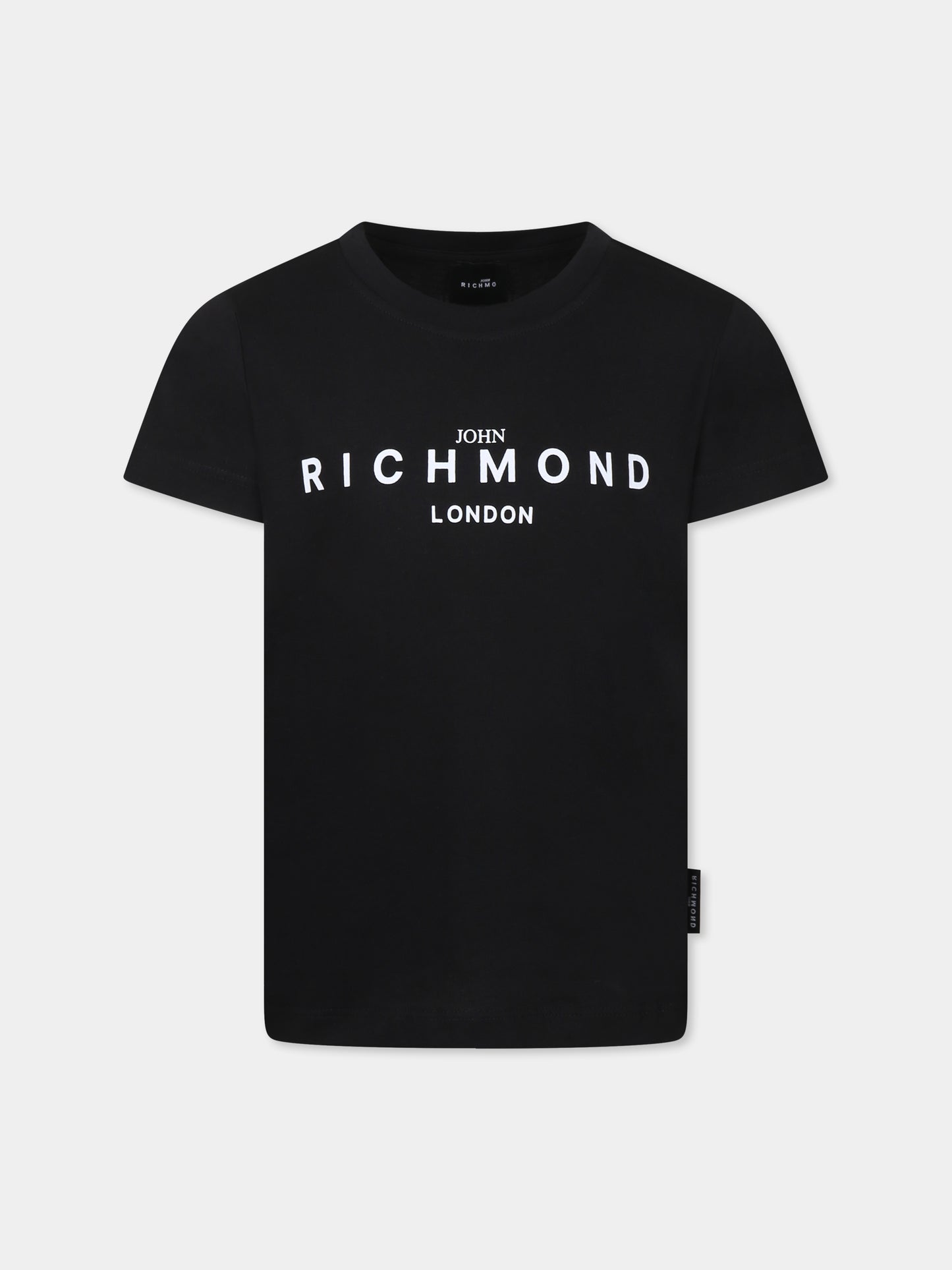 T-shirt nero per bambini con logo,Richmond Jr,RBP25003TS BLACK