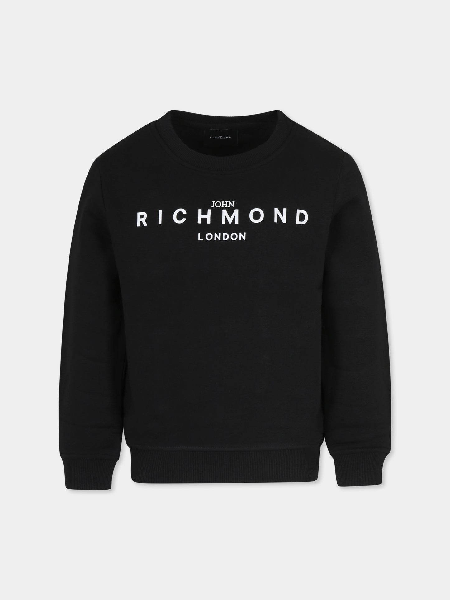 Felpa nera per bambini con logo,Richmond,RBP25005FE BLACK