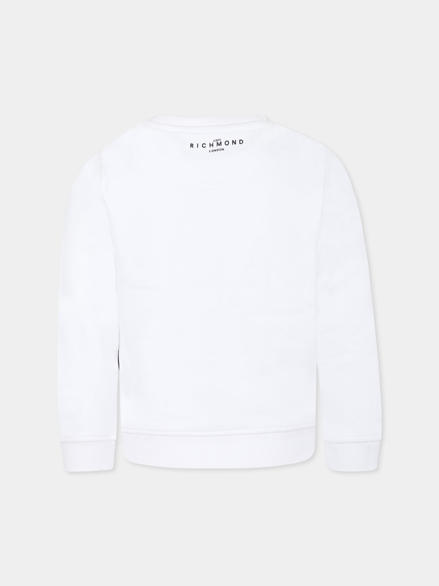 Felpa bianca per bambini con logo,Richmond,RBP25005FE WHITE