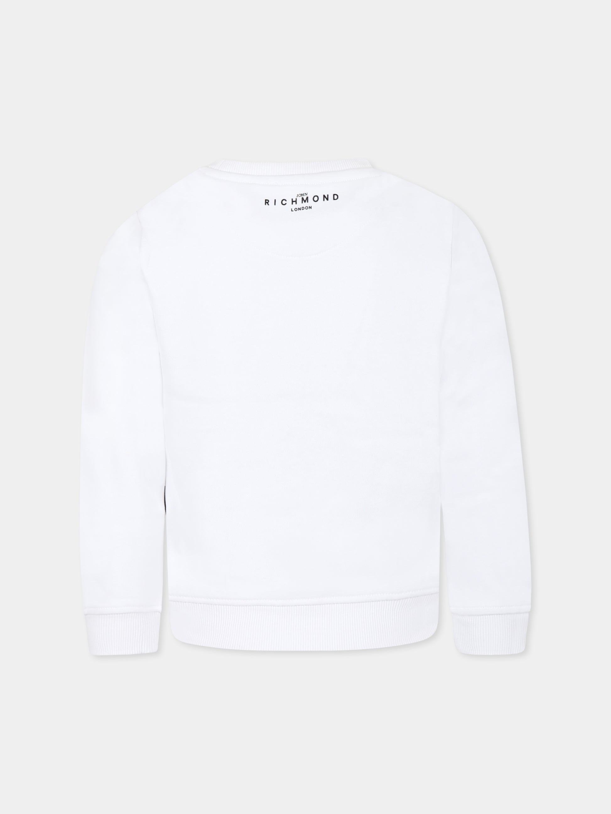 Felpa bianca per bambini con logo,Richmond,RBP25005FE WHITE