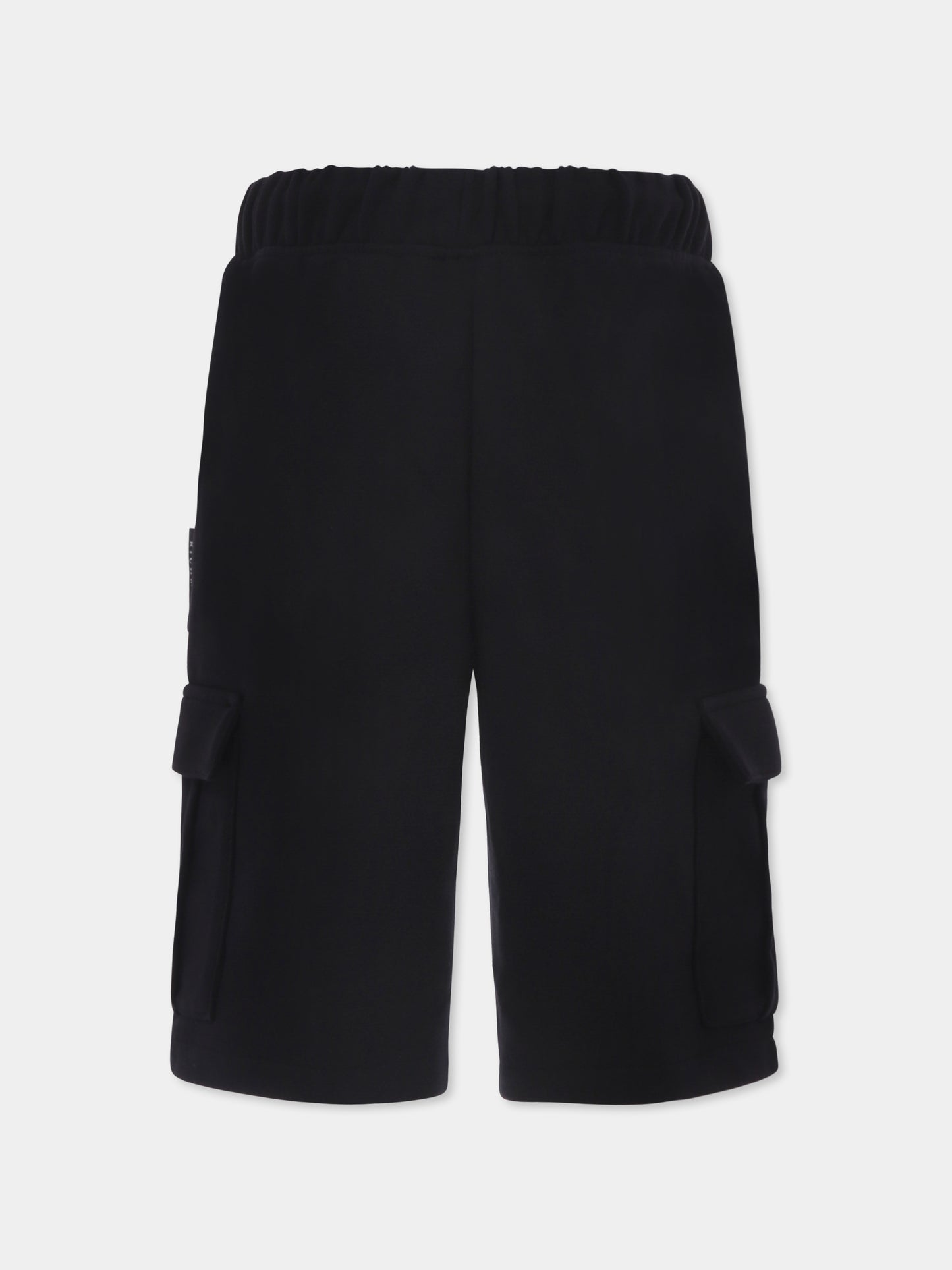 Shorts neri per bambino con logo,Richmond,RBP25068BE BLACK